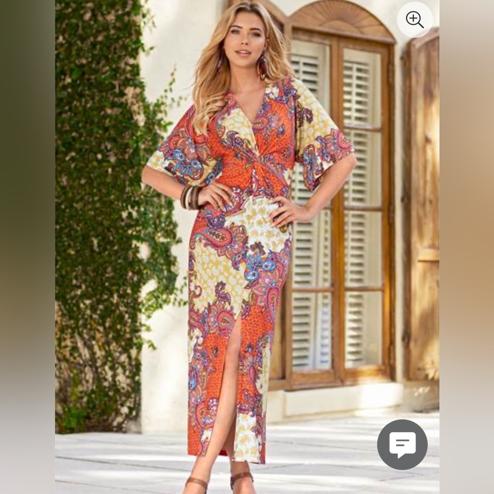 Like new Venus twist front maxi dress size large